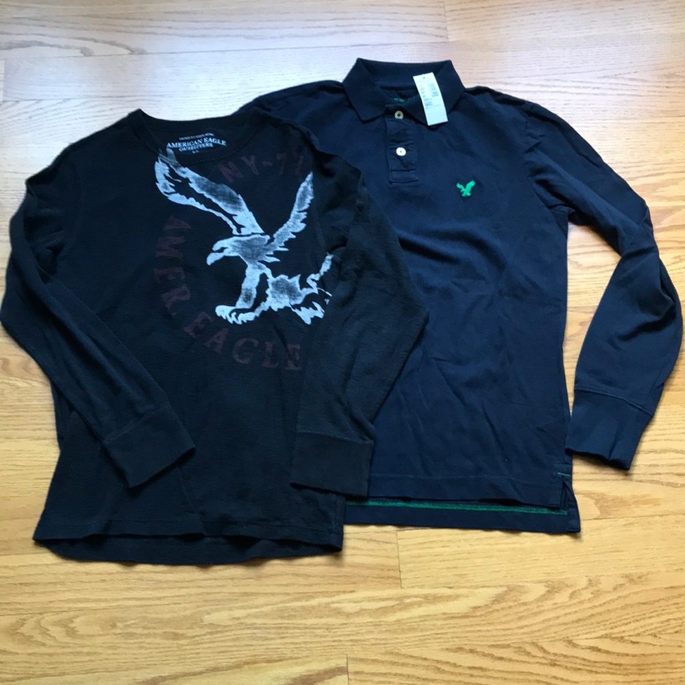 Two (2) American Eagle long sleeve shirts